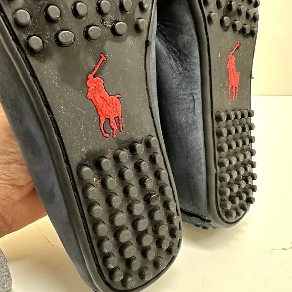Polo Ralph Lauren Wes Suede Driver Blue Beefroll Penny Loafer Size 8.5