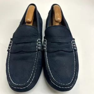 Polo Ralph Lauren Wes Suede Driver Blue Beefroll Penny Loafer Size 8.5