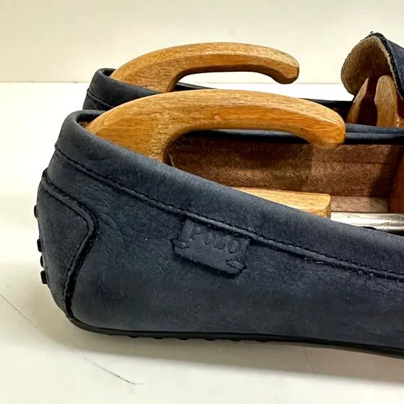 Polo Ralph Lauren Wes Suede Driver Blue Beefroll Penny Loafer Size 8.5