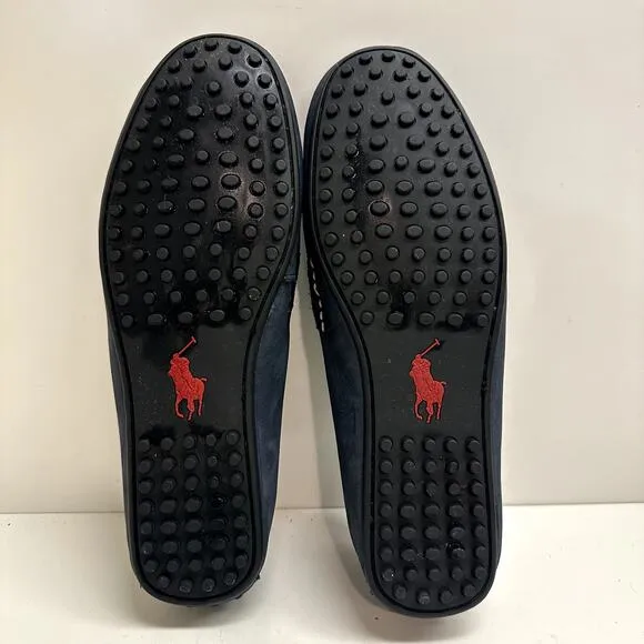Polo Ralph Lauren Wes Suede Driver Blue Beefroll Penny Loafer Size 8.5