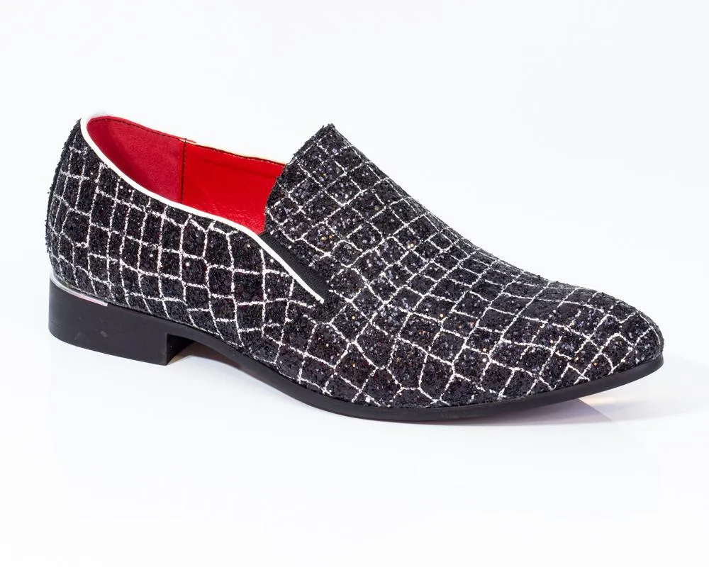 Premium Black And White Check Loafers for men designer slip on casual / dress shoes – Luxury Leather
