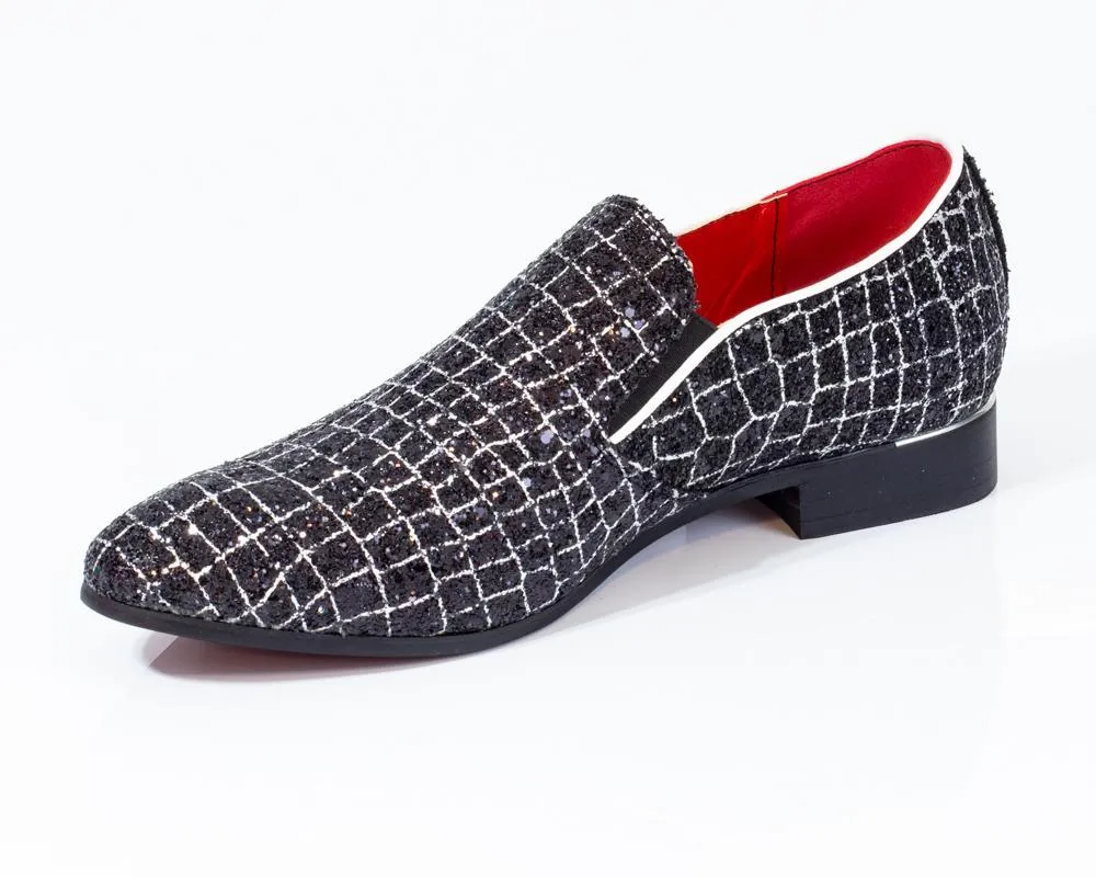 Premium Black And White Check Loafers for men designer slip on casual / dress shoes – Luxury Leather