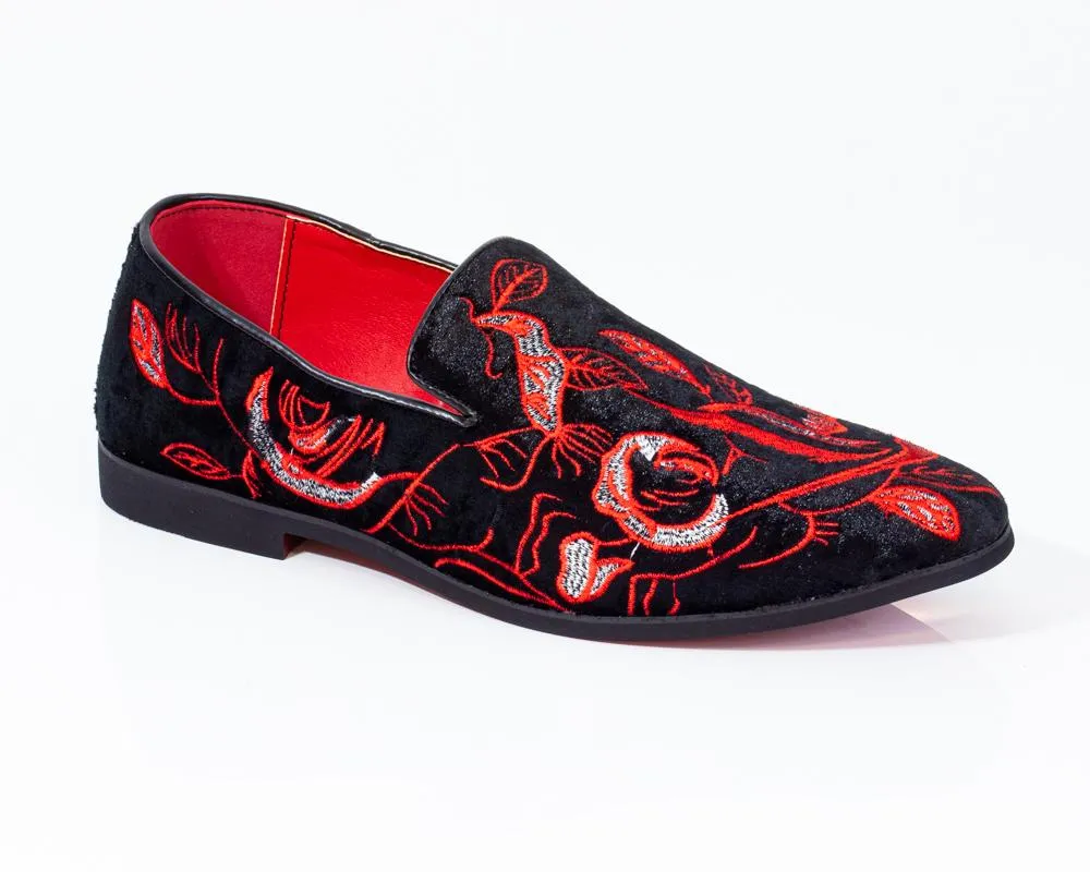 Premium Red And Black Loafers for men designer slip on casual / dress shoes – Luxury Leather