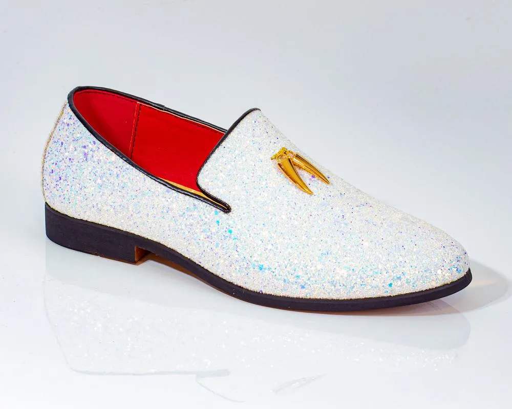 Premium White With Blue Loafers for men designer slip on casual / dress shoes – Luxury Leather