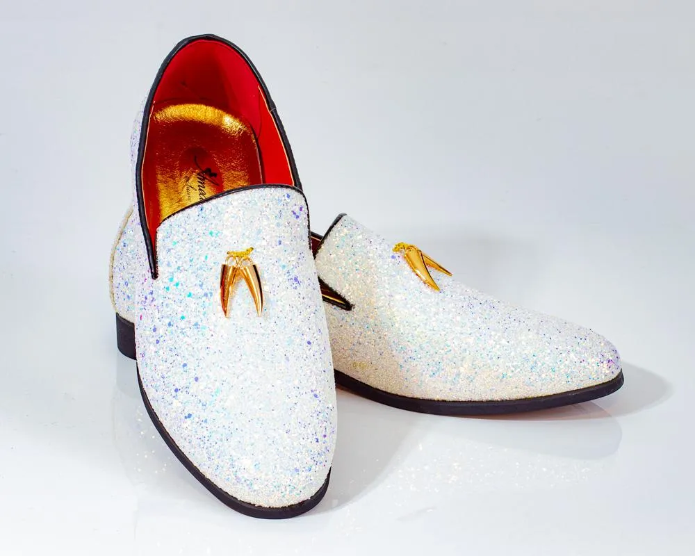 Premium White With Blue Loafers for men designer slip on casual / dress shoes – Luxury Leather