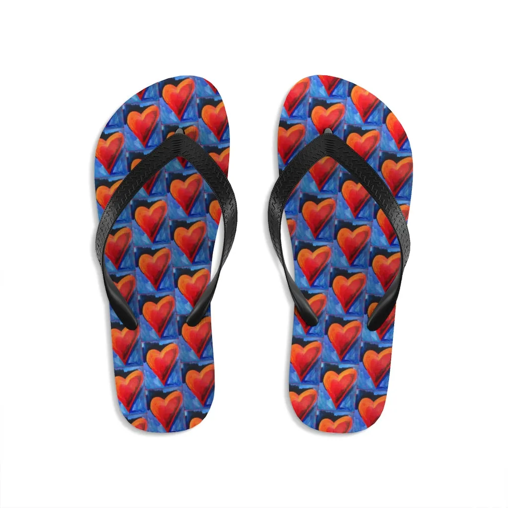 "Red Hearts" - Flip-Flops/Beach Sandals