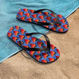 "Red Hearts" - Flip-Flops/Beach Sandals