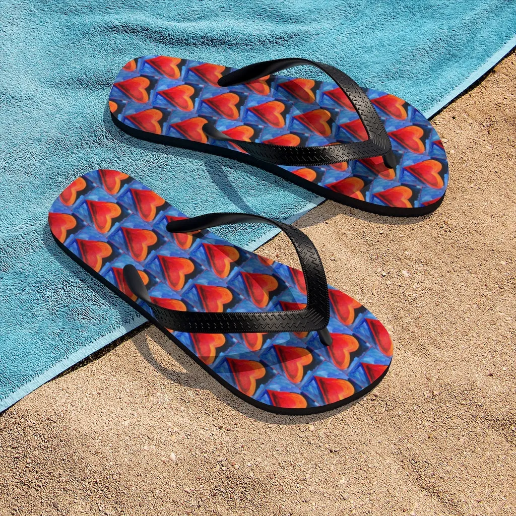 "Red Hearts" - Flip-Flops/Beach Sandals