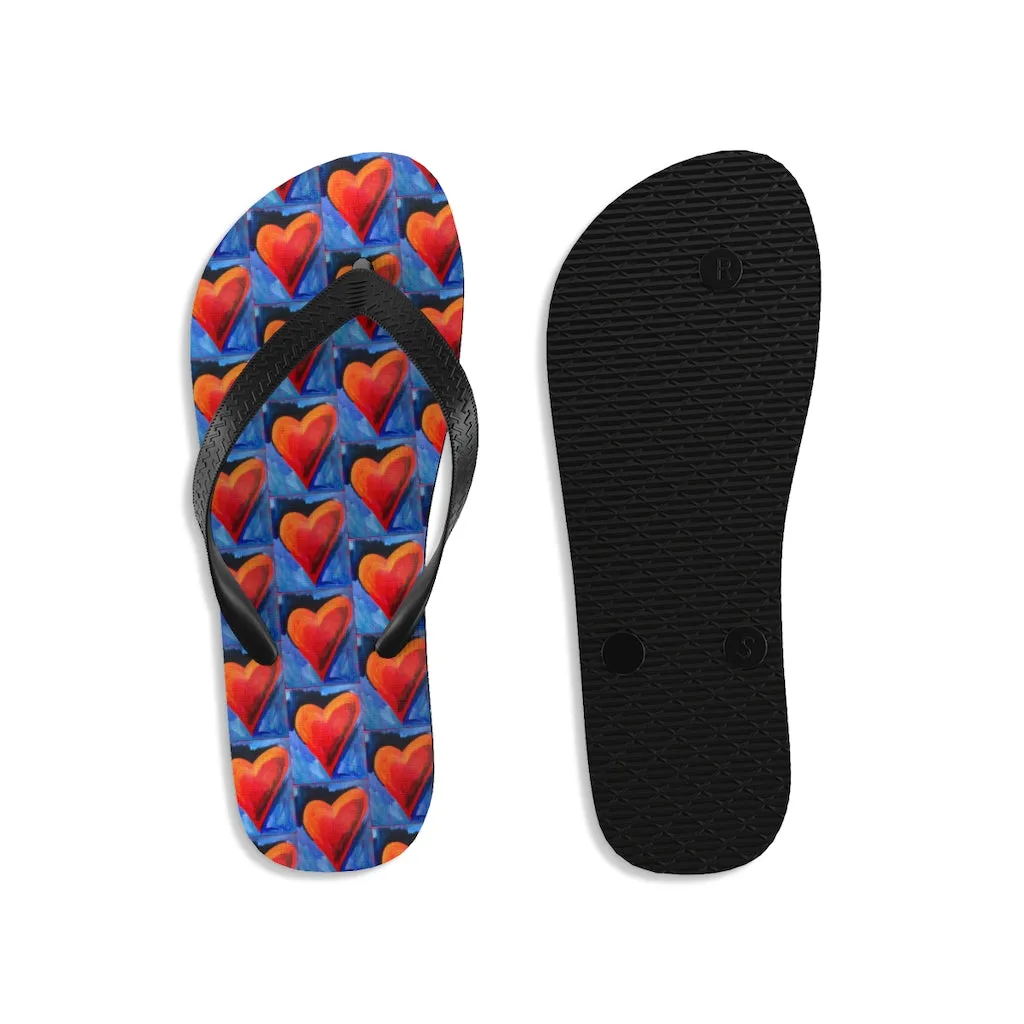 "Red Hearts" - Flip-Flops/Beach Sandals