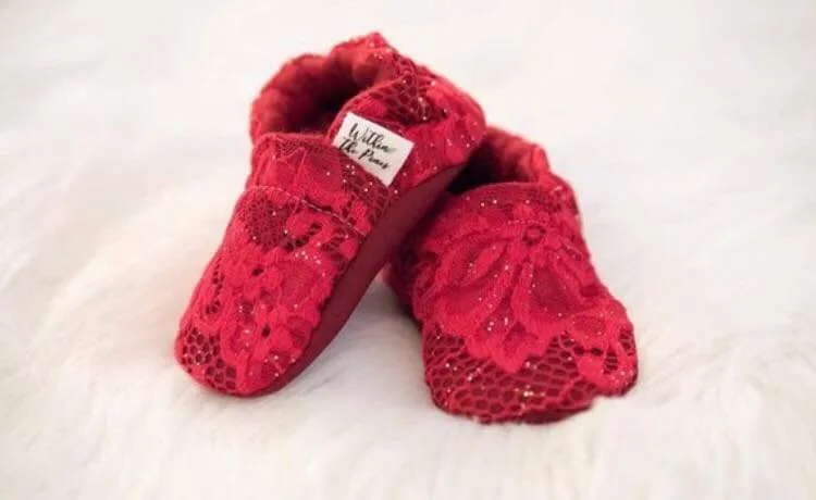 Red Lace Moccasins