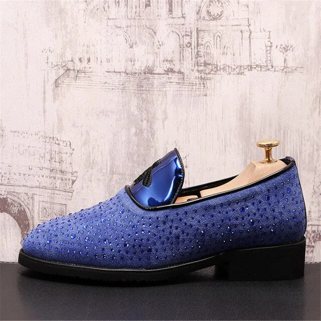 Rhinestone Lazy Male Wedding Dress Shoes