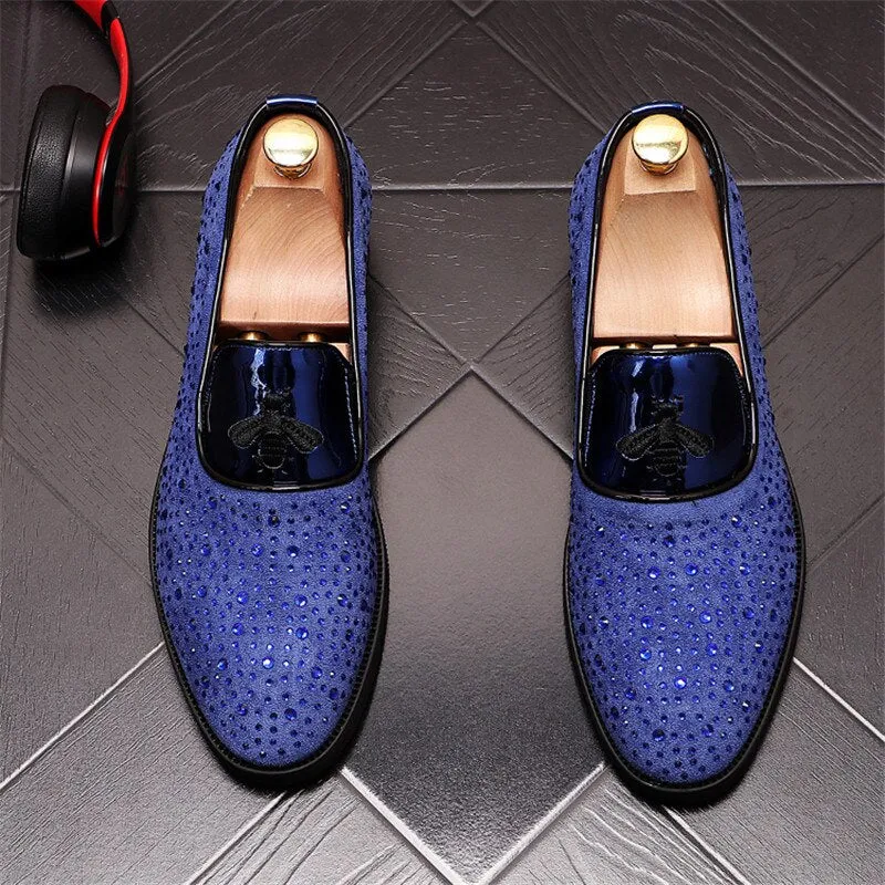 Rhinestone Lazy Male Wedding Dress Shoes