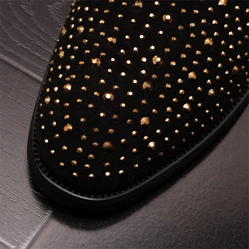 Rhinestone Lazy Male Wedding Dress Shoes