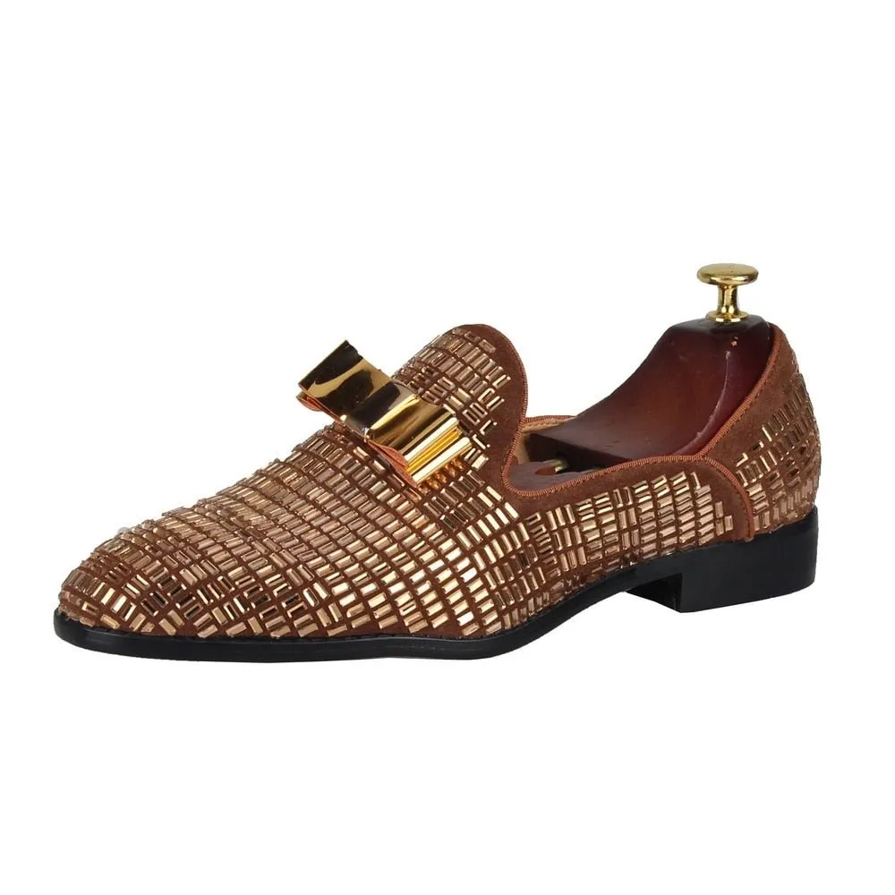 Rhinestones Mens slip on shoes Flats Moccasin Casual loafers