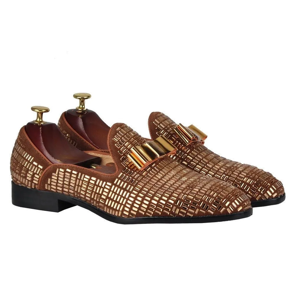 Rhinestones Mens slip on shoes Flats Moccasin Casual loafers