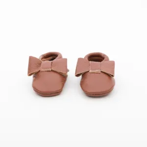 Ribbon Baby Leather Moccasins Brown Sugar