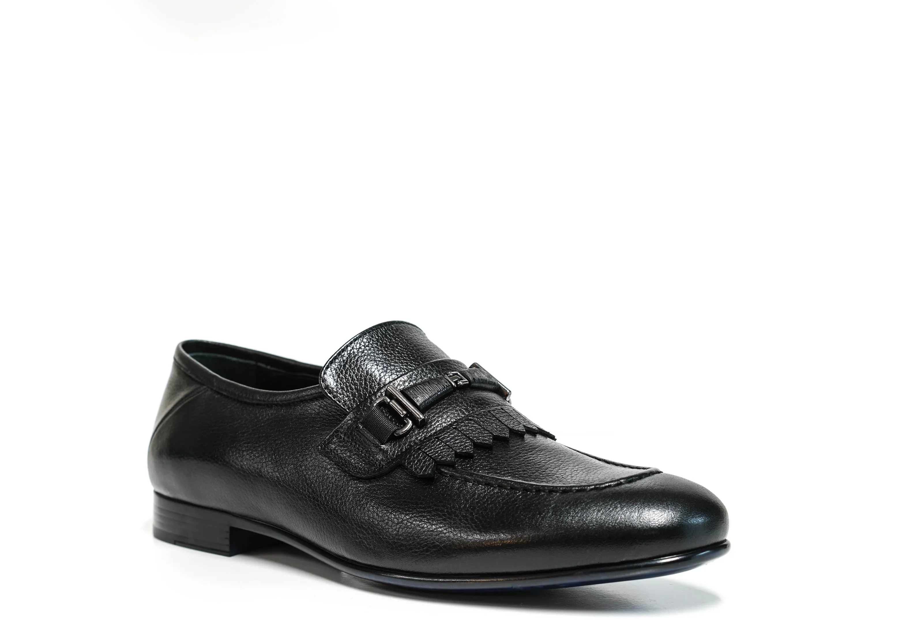 Roberto Serpentini Men's Black Fringe Leather Loafer 62307 40% off