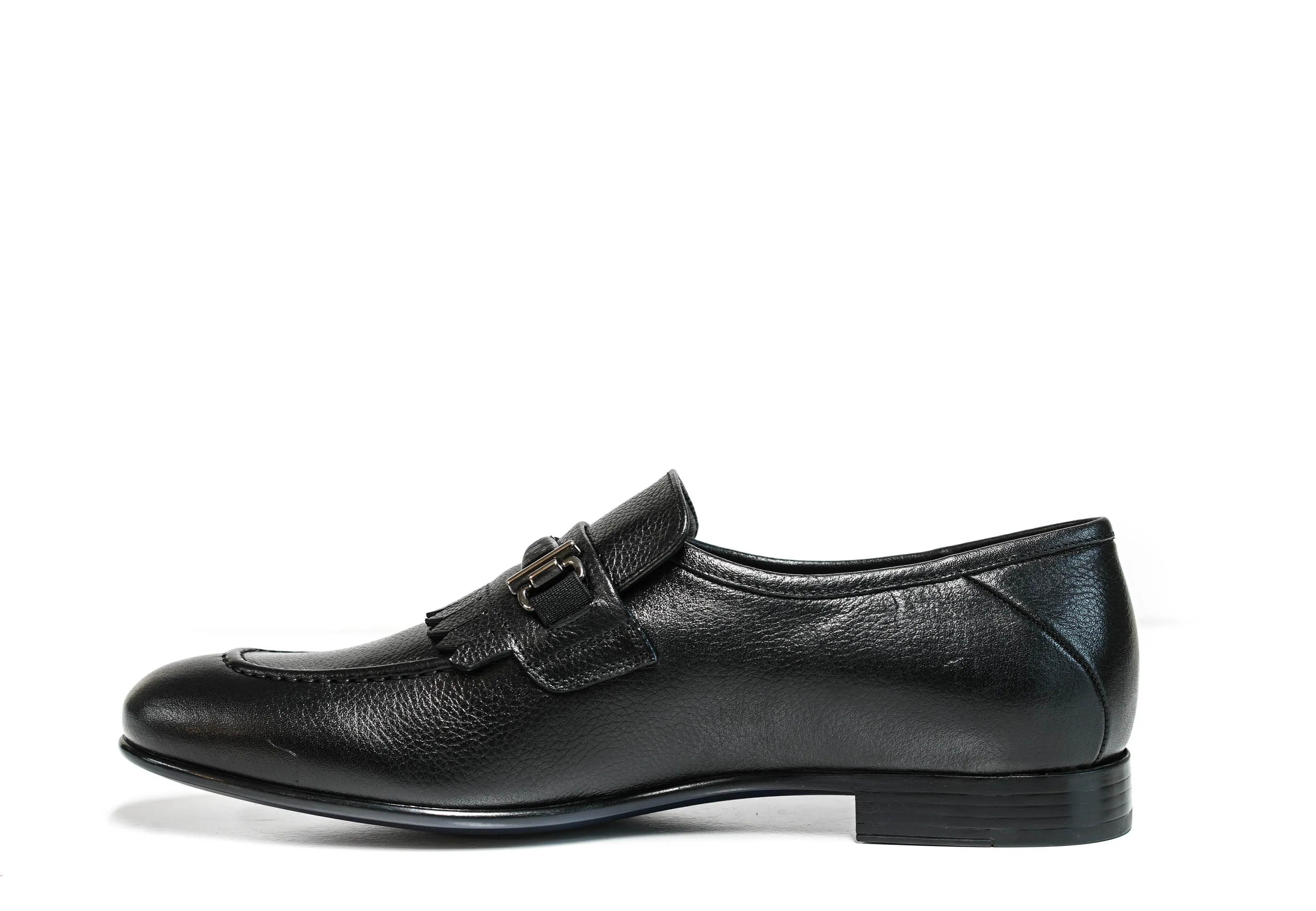 Roberto Serpentini Men's Black Fringe Leather Loafer 62307 40% off