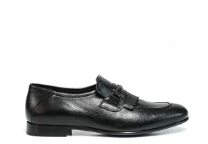 Roberto Serpentini Men's Black Fringe Leather Loafer 62307 40% off