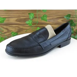Rockport Sz 9 Loafer Black Leather Men Slip On Medium‎ (D, M)