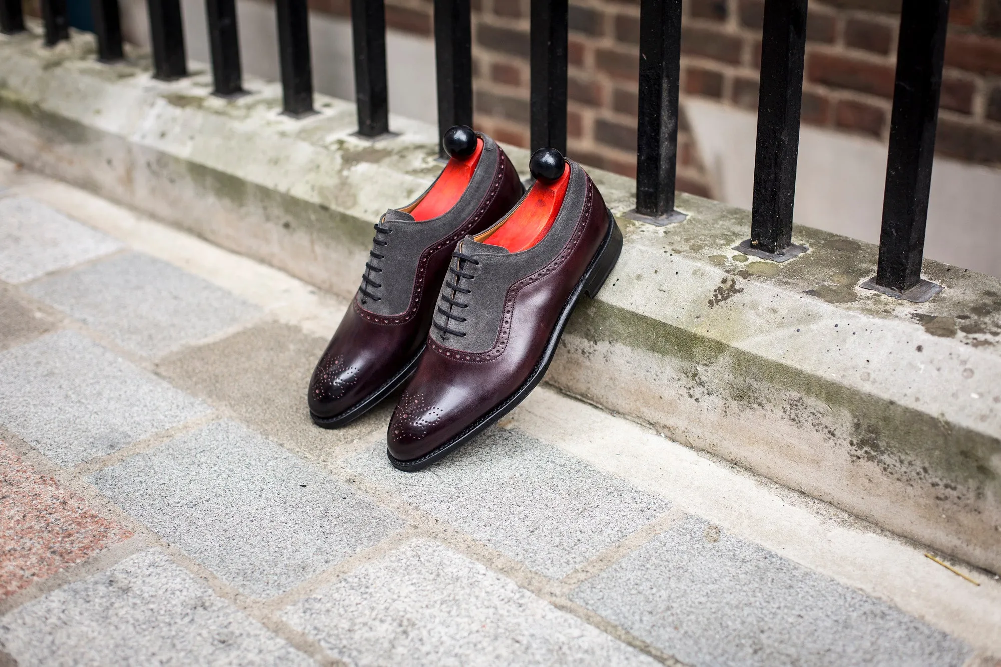 Roosevelt - MTO - Plum Museum / Mid Grey Suede - NGT Last - Single Leather Sole