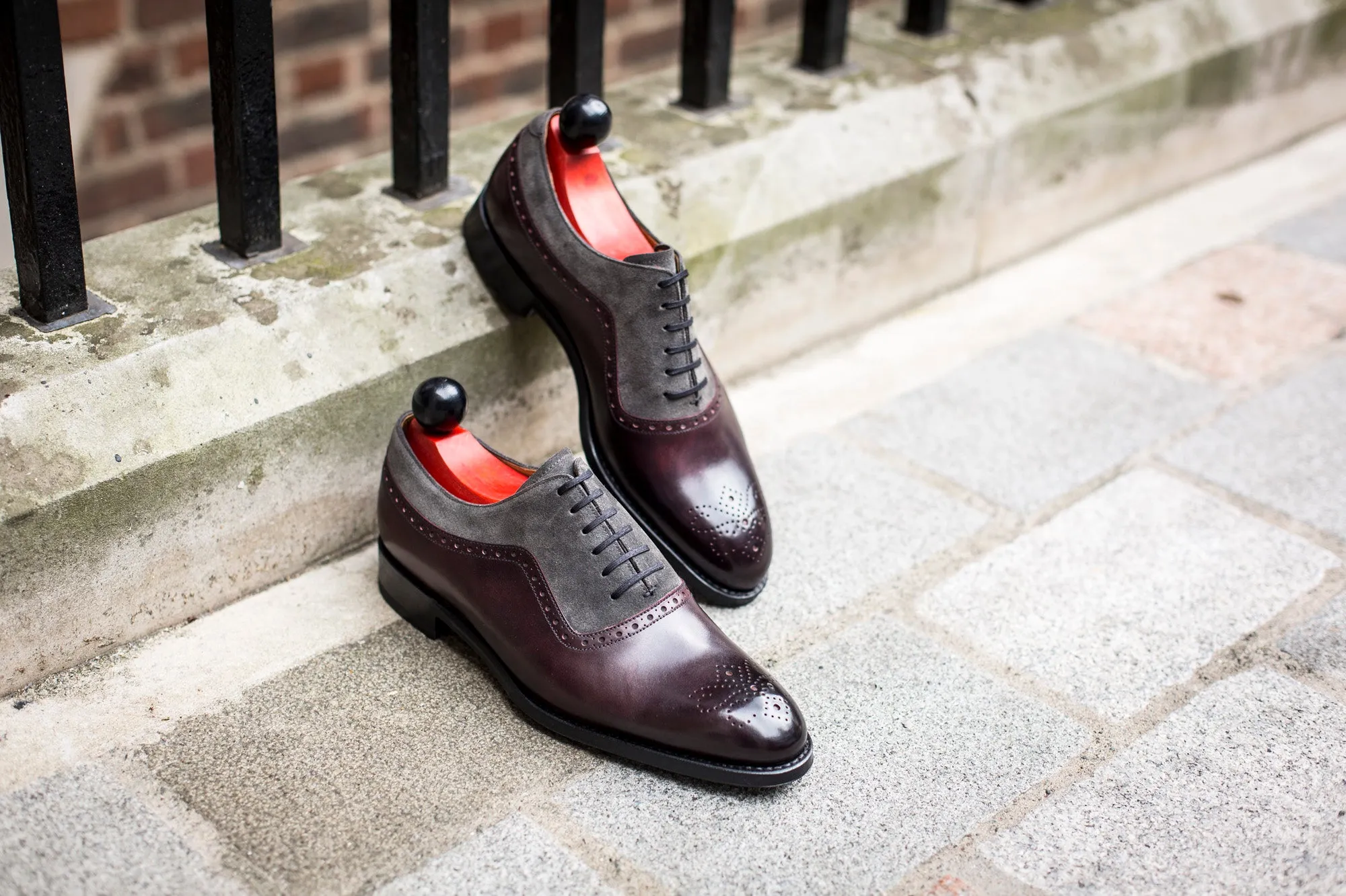Roosevelt - MTO - Plum Museum / Mid Grey Suede - NGT Last - Single Leather Sole