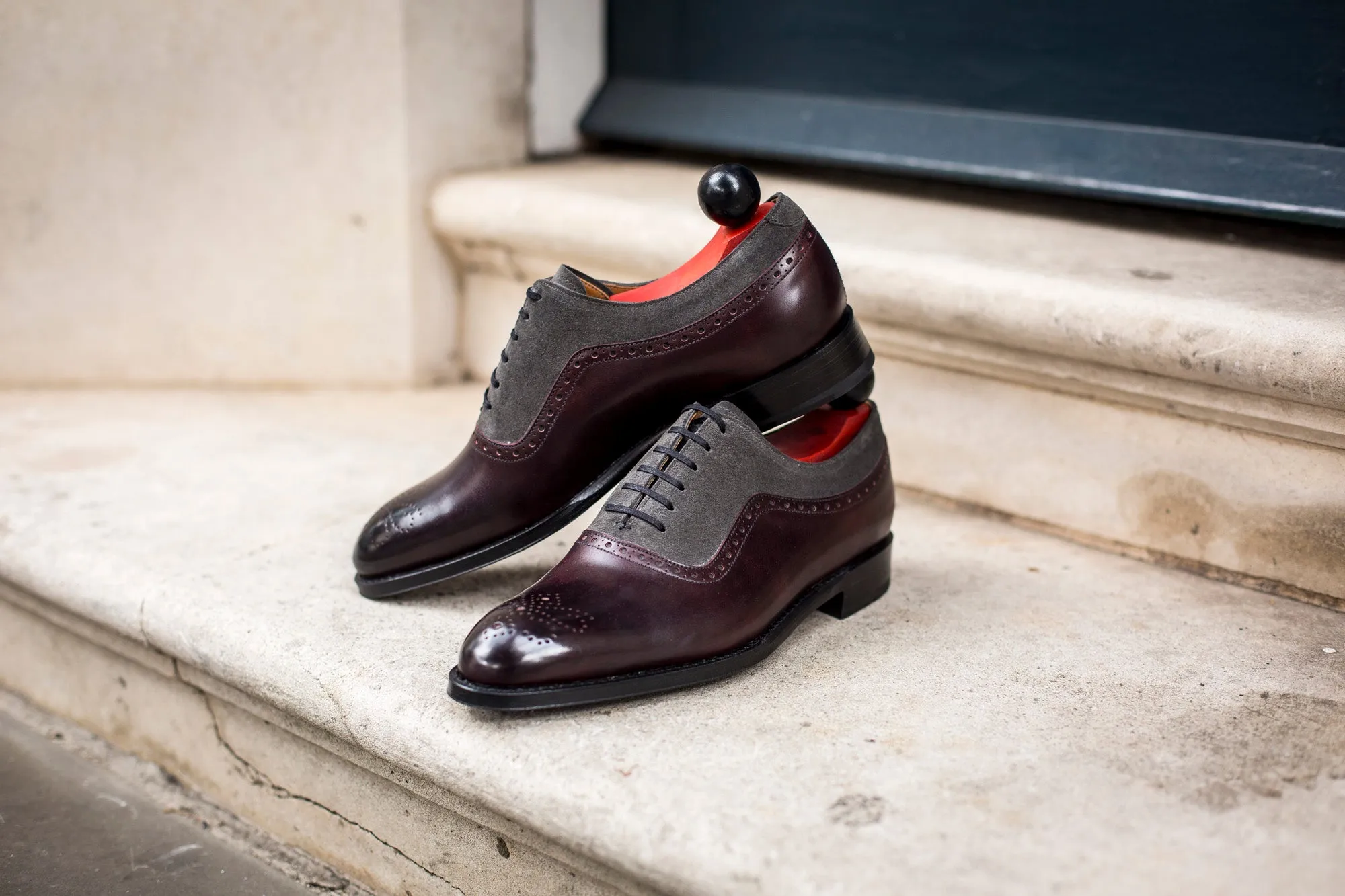 Roosevelt - MTO - Plum Museum / Mid Grey Suede - NGT Last - Single Leather Sole