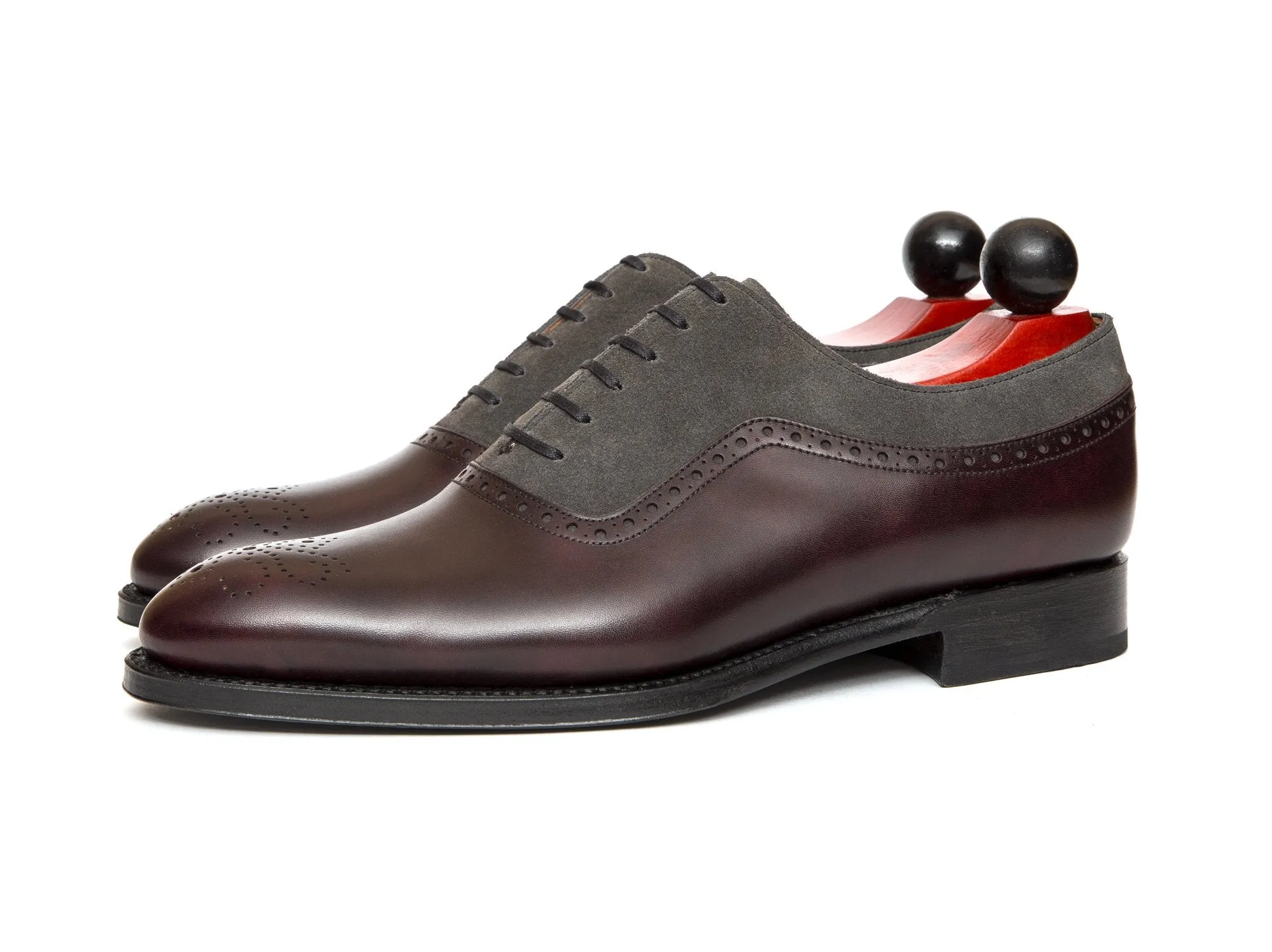 Roosevelt - MTO - Plum Museum / Mid Grey Suede - NGT Last - Single Leather Sole