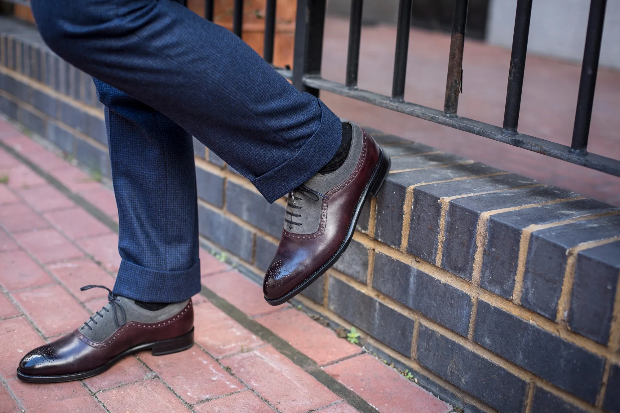 Roosevelt - MTO - Plum Museum / Mid Grey Suede - NGT Last - Single Leather Sole