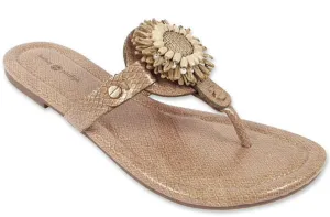 Rosie neutral snakeskin flip flops