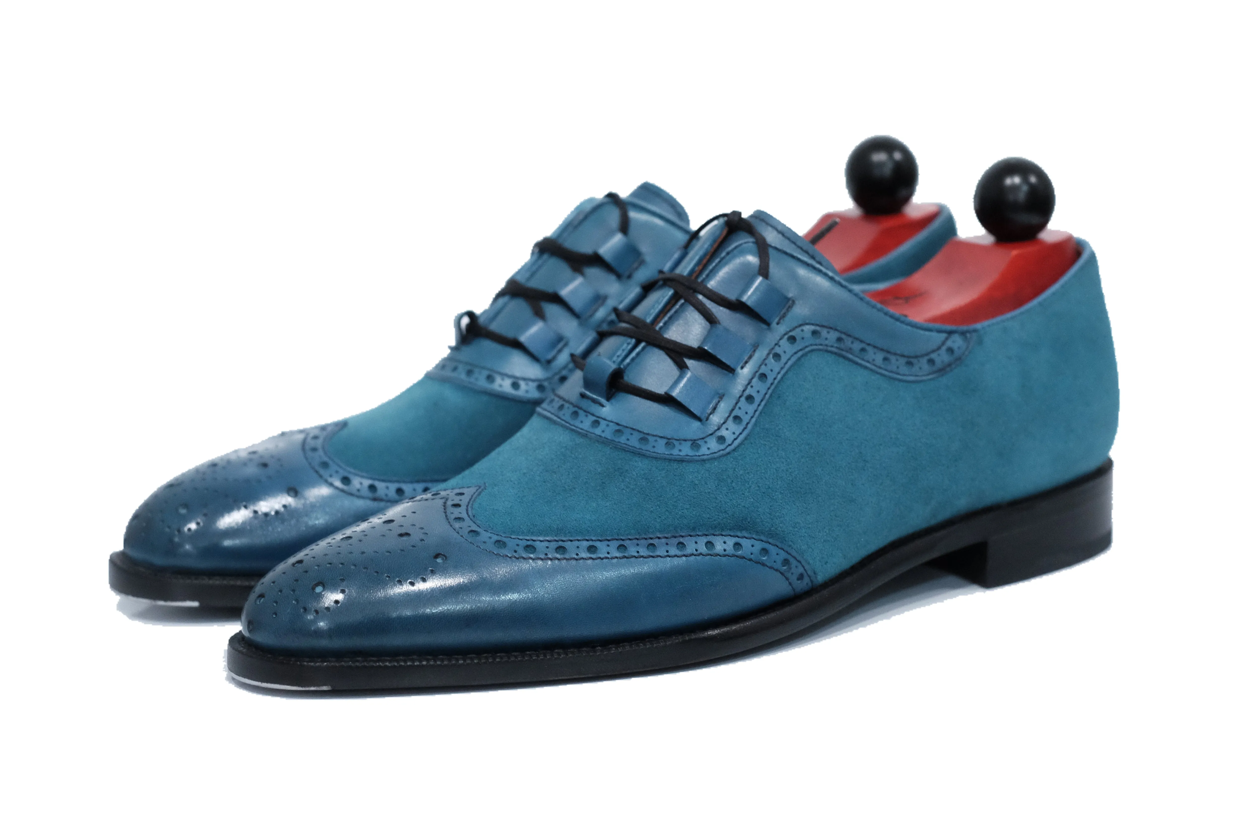 Russell Redux - MTO - Shaded Teal Calf / Teal Suede - TMG Last - Single Leather Sole