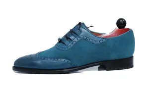 Russell Redux - MTO - Shaded Teal Calf / Teal Suede - TMG Last - Single Leather Sole