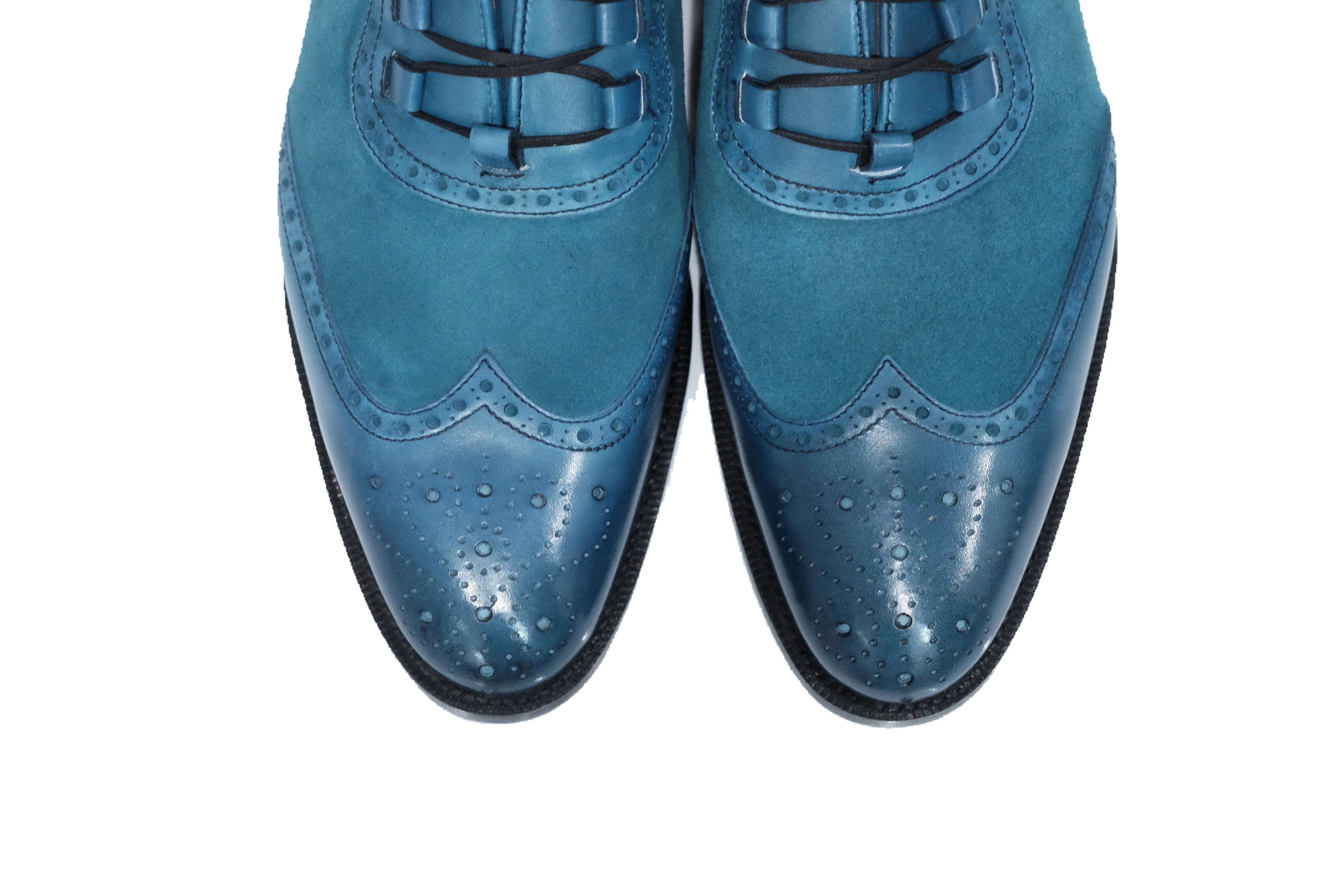 Russell Redux - MTO - Shaded Teal Calf / Teal Suede - TMG Last - Single Leather Sole