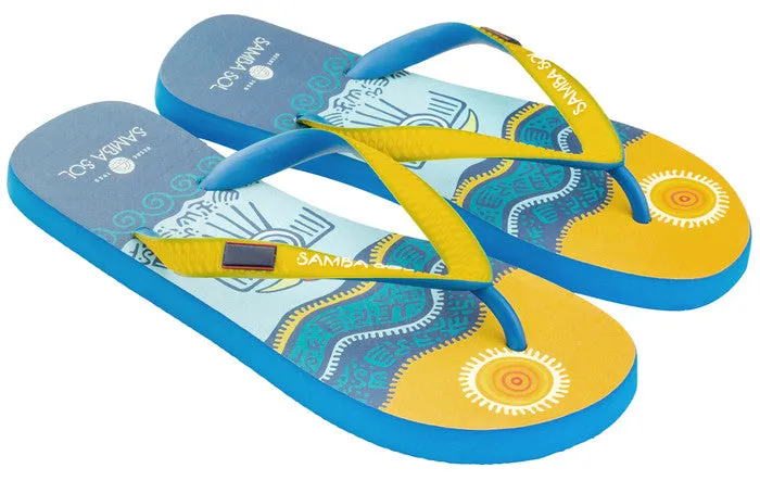 Samba Sol Men's Countries Collection Flip Flops - Belize
