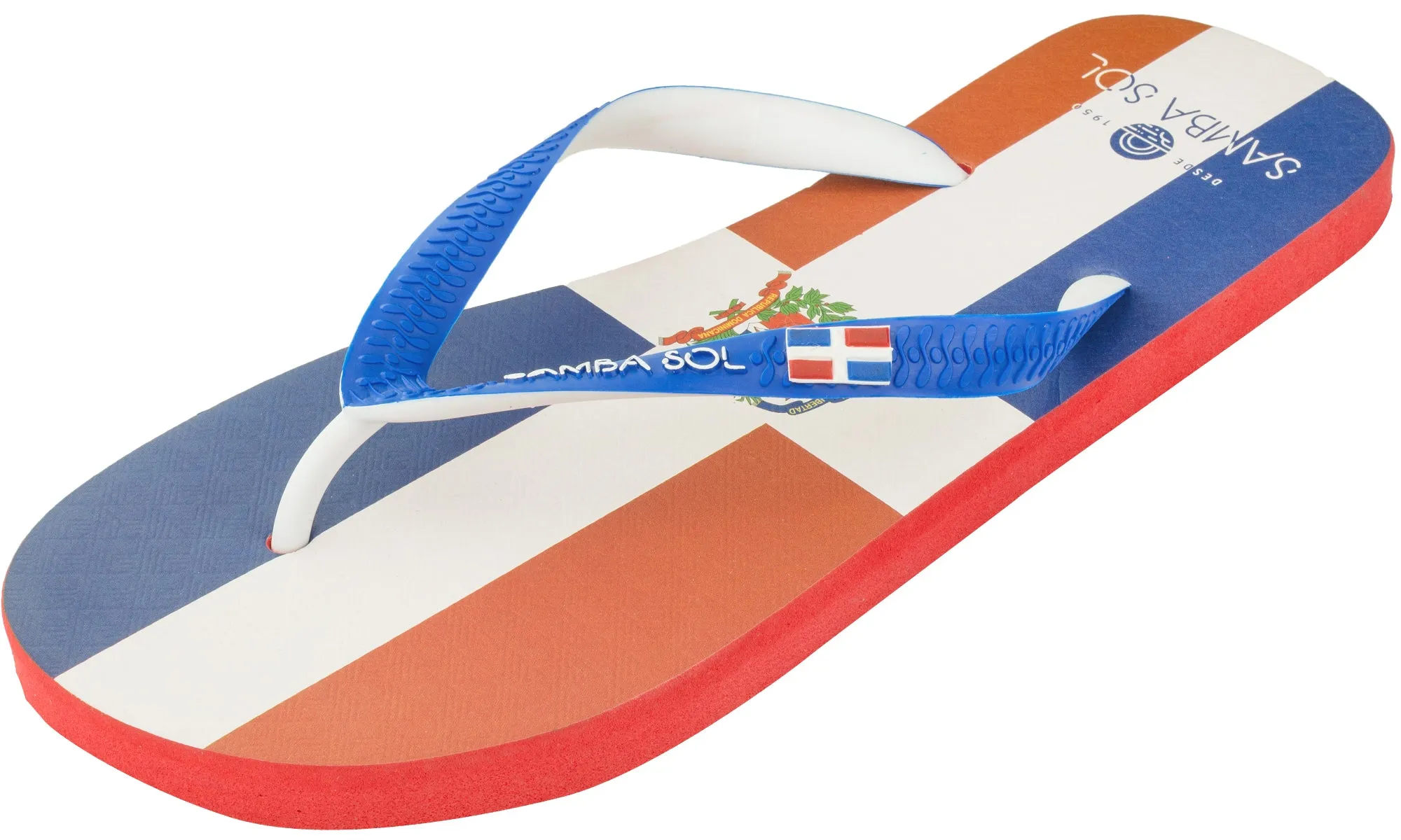 Samba Sol Men's Countries Collection Flip Flops - Dominican Republic