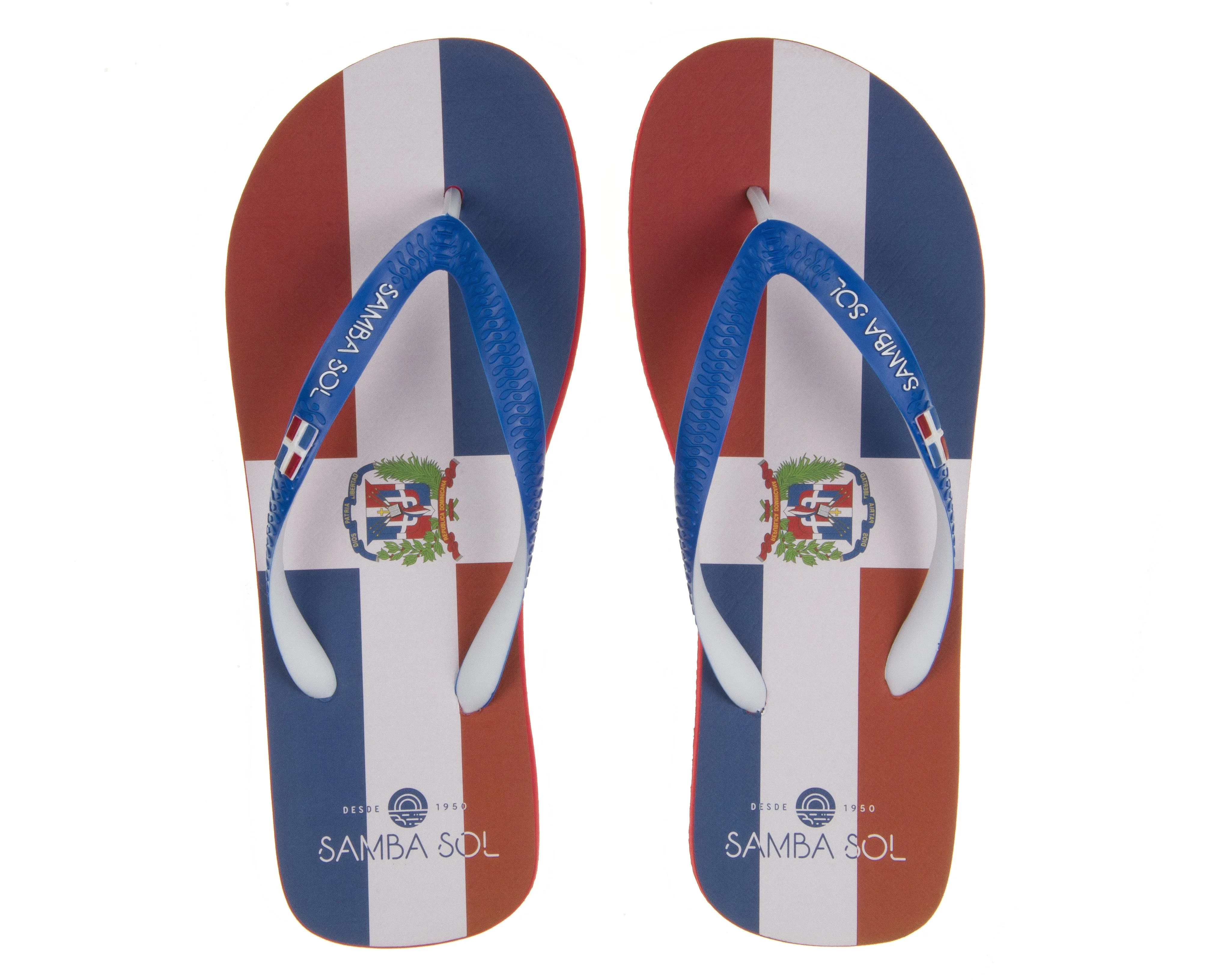 Samba Sol Men's Countries Collection Flip Flops - Dominican Republic