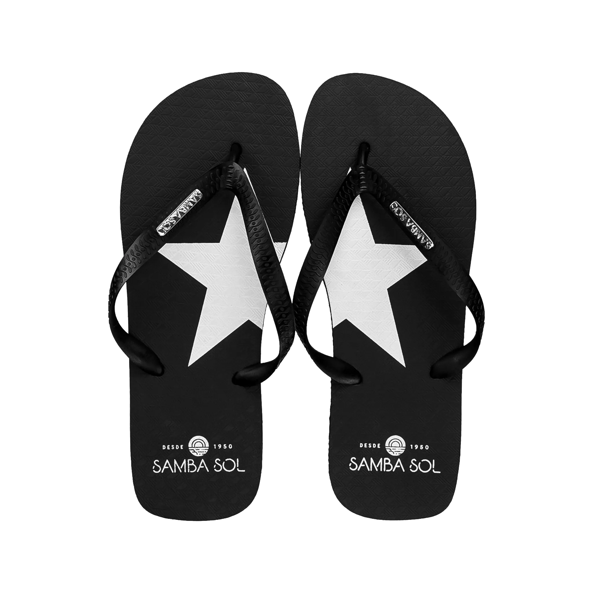 Samba Sol Men’s Fashion Collection Flip Flops - Silver Star