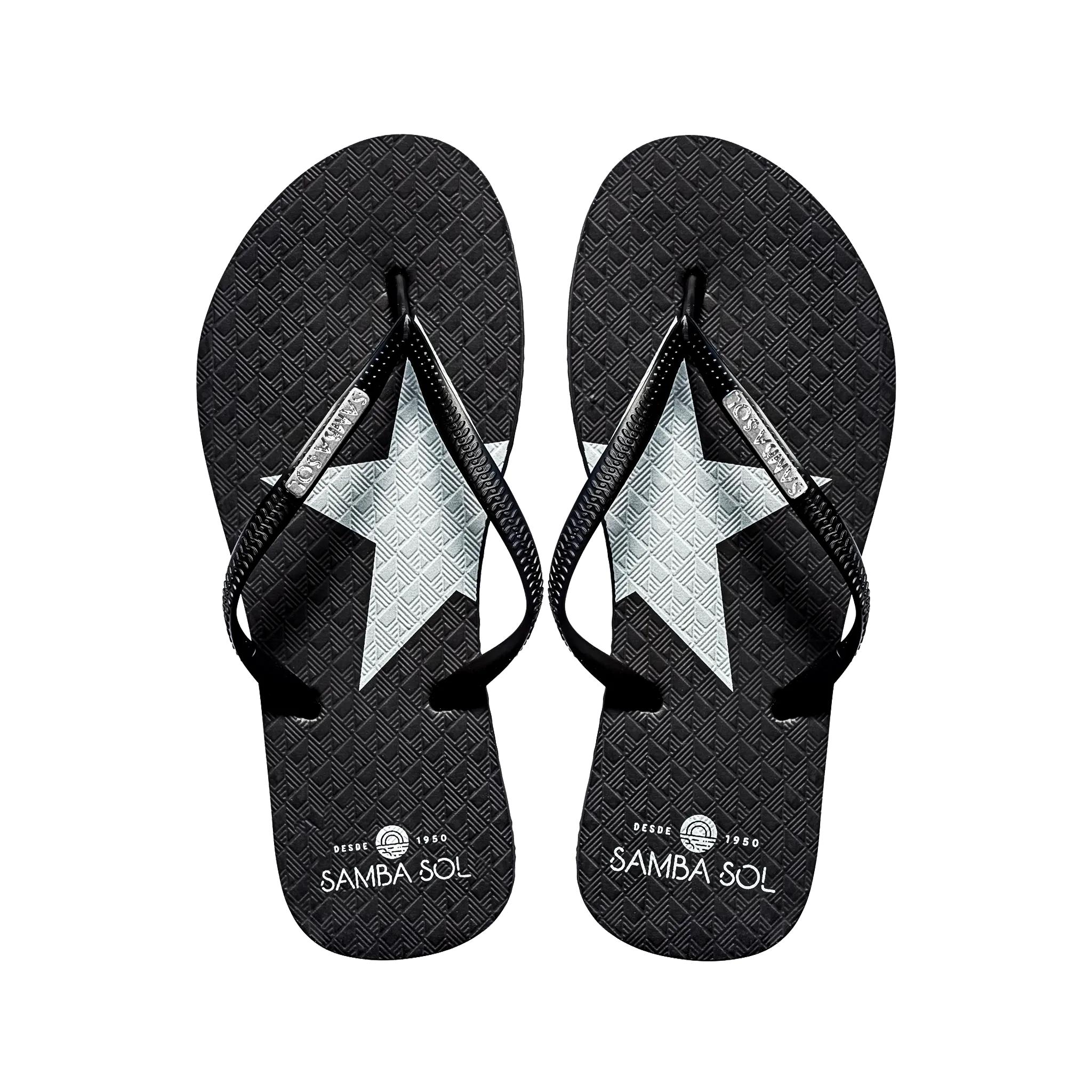 Samba Sol Women's Fashion Flip Flops - Silver Star