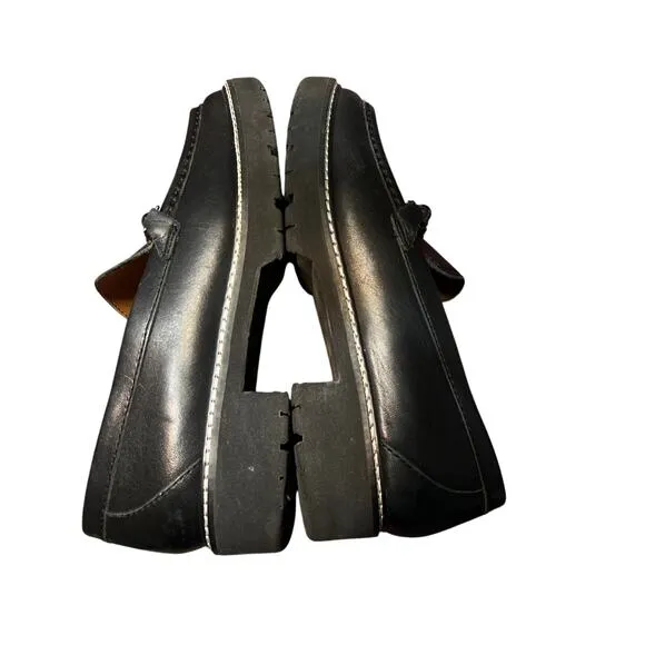 Sarto Black Leather Braided Mesh Chain Loafer 8M by Franco Sarto