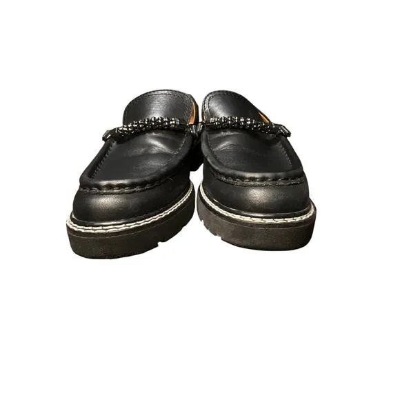 Sarto Black Leather Braided Mesh Chain Loafer 8M by Franco Sarto