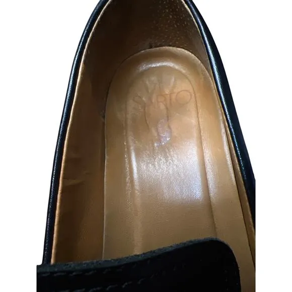 Sarto Black Leather Braided Mesh Chain Loafer 8M by Franco Sarto