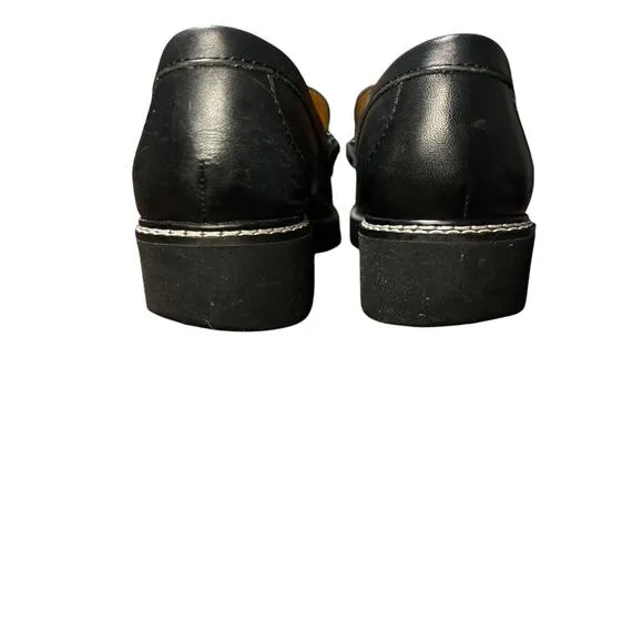 Sarto Black Leather Braided Mesh Chain Loafer 8M by Franco Sarto