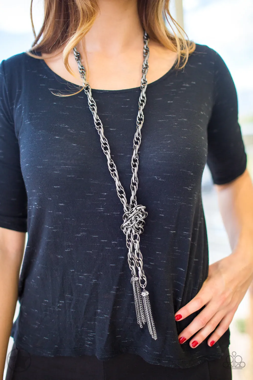 SCARFed for Attention Gunmetal Necklace