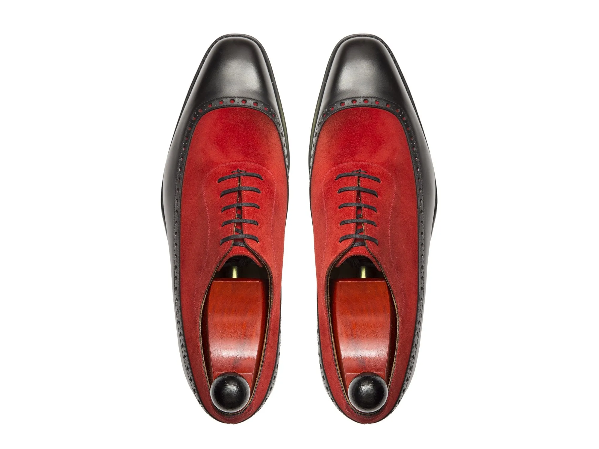 Sebastien - MTO - Black Calf / Red Suede - LPB Last - Single Leather Sole