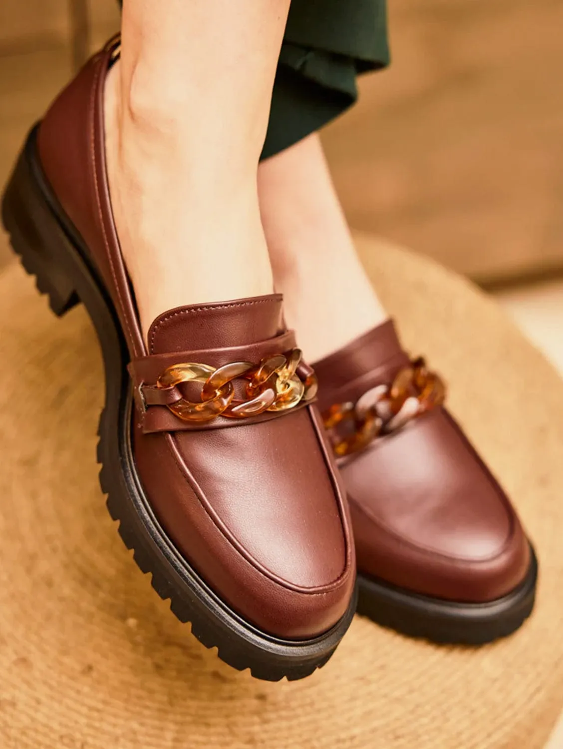Sherlock Vegan Grain Leather Loafers | Chocolate
