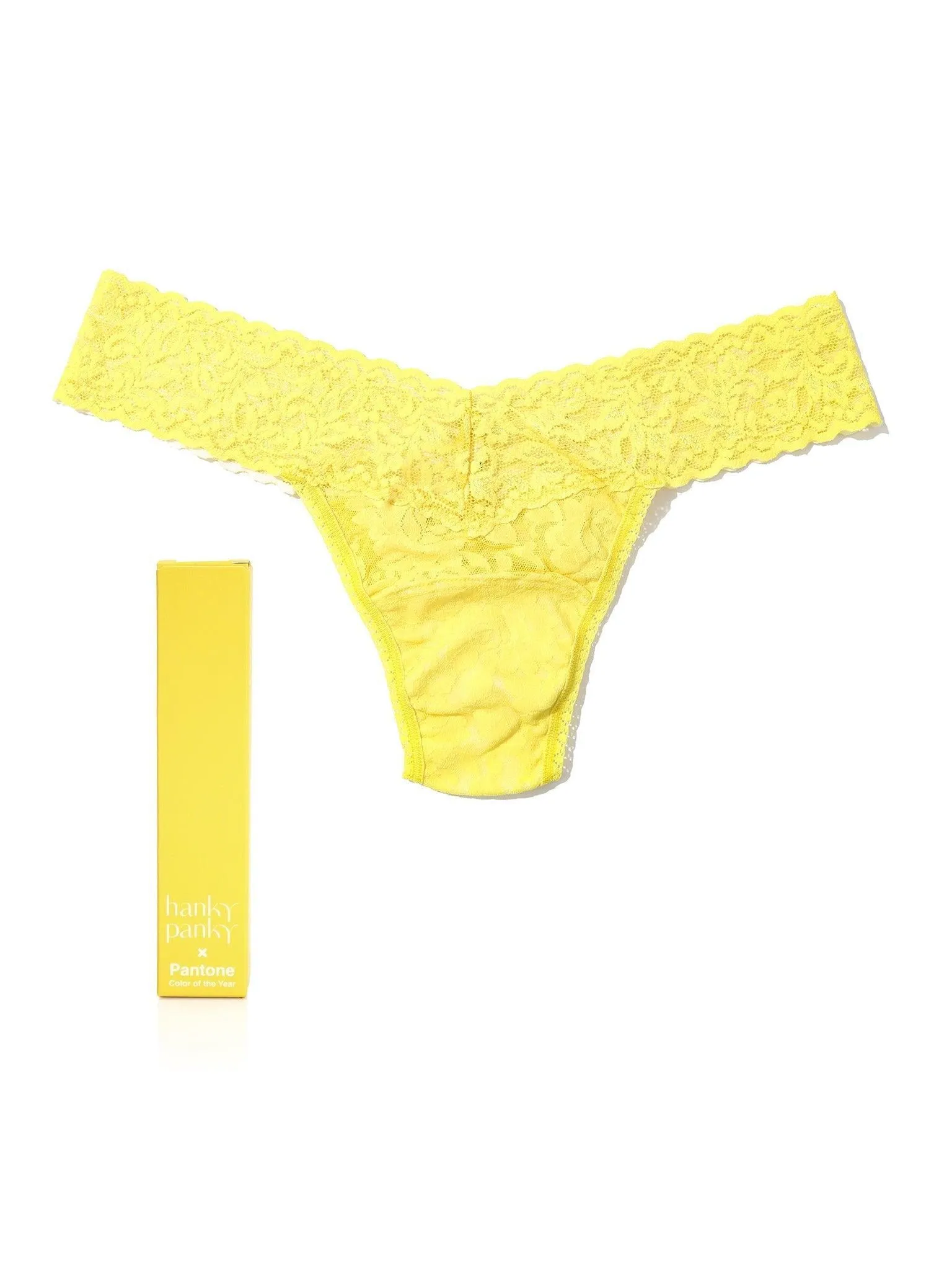 Signature Lace Low Rise Thong | PANTONE 13-0647 Illuminating