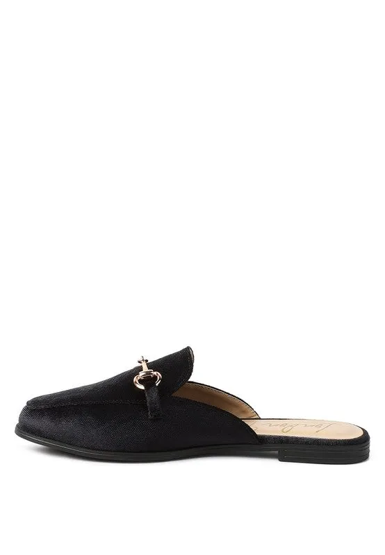 Size 5 Begonia Buckled Faux Leather Croc Mules