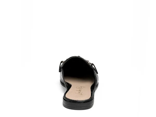 Size 5 Begonia Buckled Faux Leather Croc Mules
