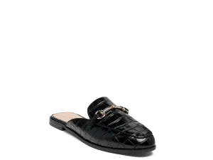 Size 5 Begonia Buckled Faux Leather Croc Mules
