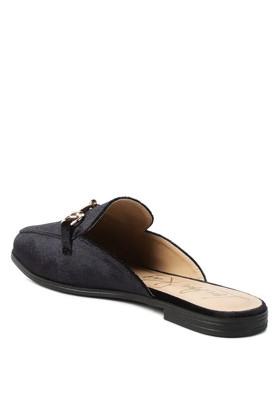 Size 5 Begonia Buckled Faux Leather Croc Mules
